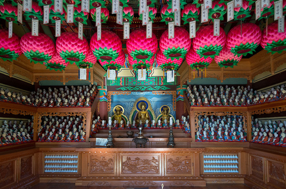 Buddhist temple building interior