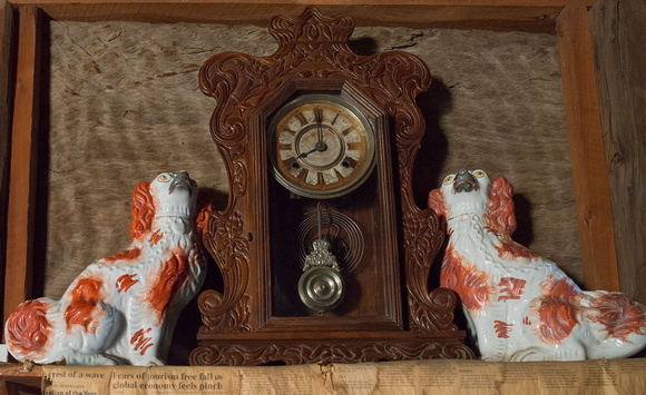 Clock with Dog Ornaments, Miles Historical Museum