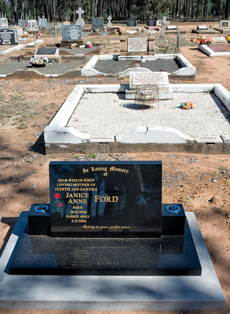 Grave of John's wife, Jan in Mungallala Cemetary