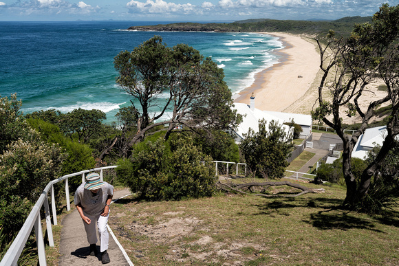 Climbing to the Lighthouse, Sugarloaf Point, Seal Rocks