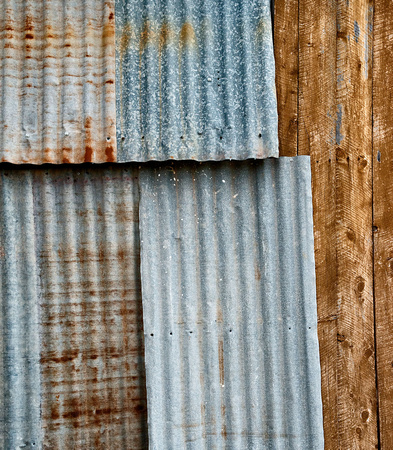 Corrugated iron and timber pattern