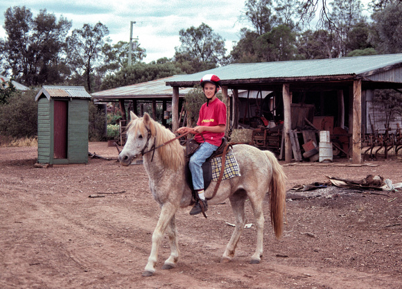 Sam on horse, Dreamland, Mungallala